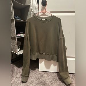 Arminta long cropped sweatshirt! Dark olive green. Never worn.